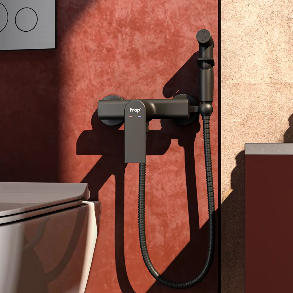 89359054 Гигиенический душ Frap Arne F20204-6, набор со смесителем, цвет черный матовый STLM-0977687  - Вид №7