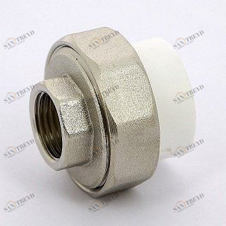 Муфта В разборная PRO AQUA полипропиленовая 25х1/2' PA20012