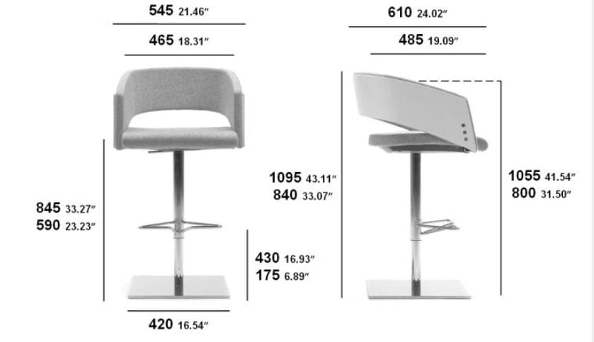Высокий стул с тканевой подкладкой SITIA Major ARCH-00114463 - Вид №4