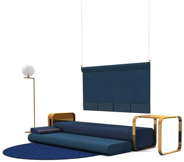 Marine Peyre Editions Мягкая скамья из ткани Gabriel® sun-id-1436272 - Вид №3