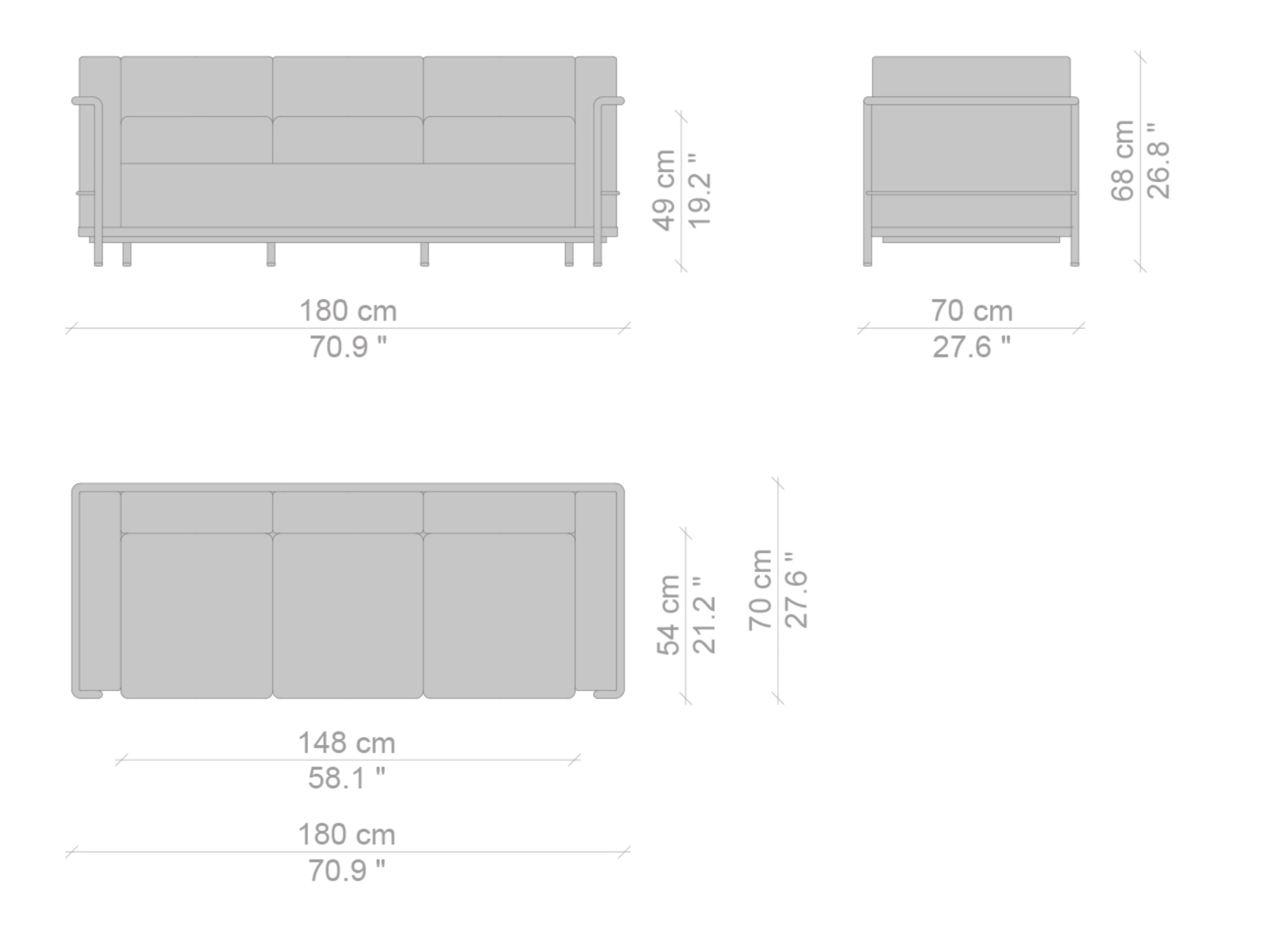 3-местный диван CASSINA LC ARCH-00020490 - Вид №1