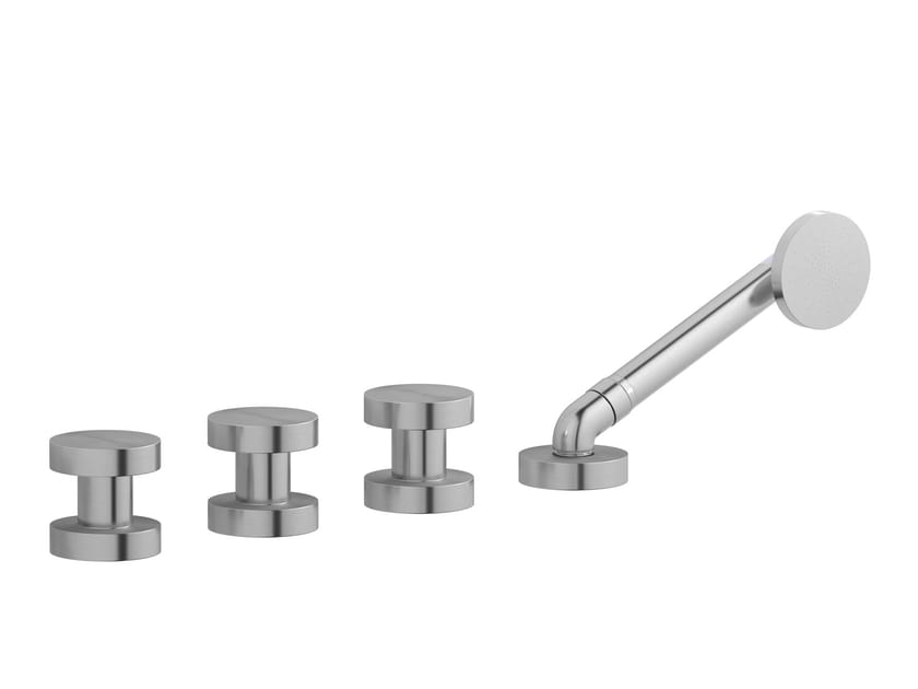 Смеситель для ванны с 4 отверстиями из нержавеющей стали с переключателем и ручным душем IB ARCH-00103910