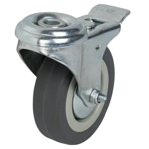 Колесо поворотное с тормозом 75 мм до 50 кг цвет серый