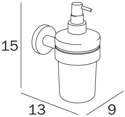 INDA® Настенный дозатор мыла из матового стекла Inox A1412a - Вид №2