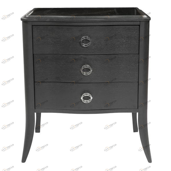 Тумбочка прикроватная с 3 ящиками черная Domenica UNICO  248948 Черный 