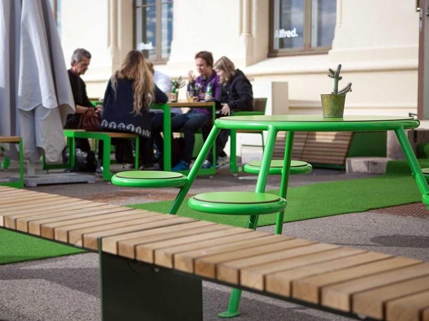 VESTRE Стол HPL для общественных мест со встроенными стульями sun-id-1417334 - Вид №10