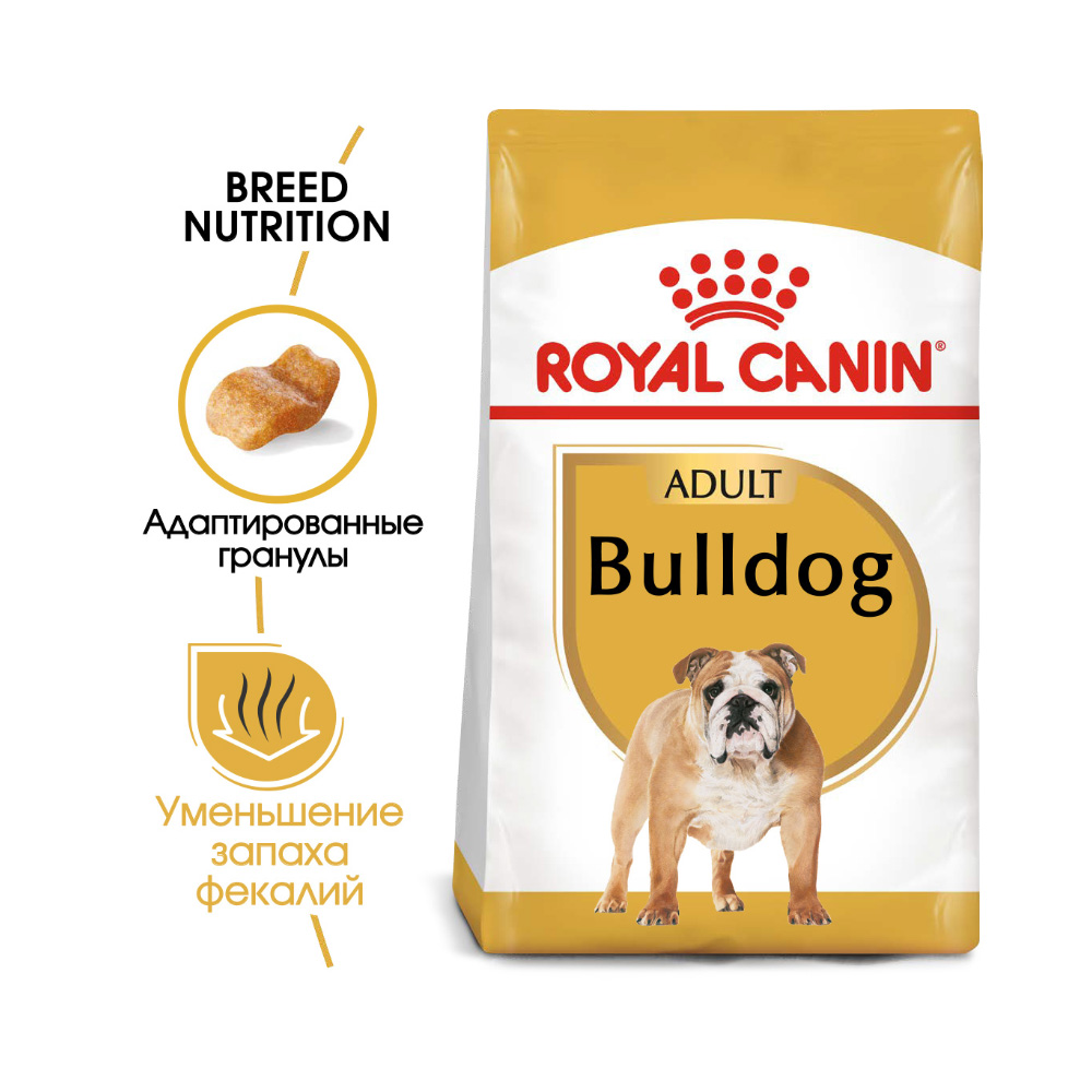 Т0023110 Корм для собак Bulldog для породы Английский Бульдог старше 12 месяцев сух. 3кг ROYAL CANIN  - Вид №1