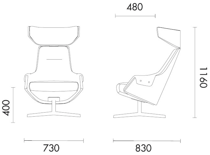 Grado Design Кожаное вращающееся кресло с подголовником Lord Lod-ch-01 - Вид №7