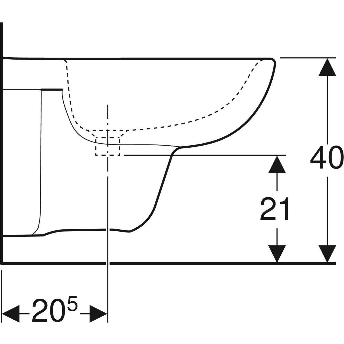 Подвесное биде из стекла с переливом Geberit Selnova ARCH-00143876 - Вид №4