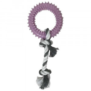 ПР0058581 Игрушка для собак Tropicool Кольцо из резины с канатом 24см CHOMPER