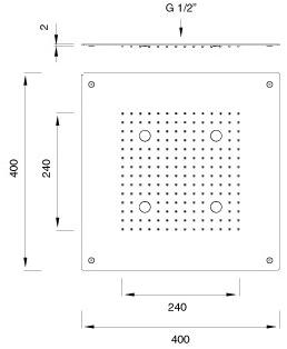 Ceadesign Квадратный потолок из нержавеющей стали со светодиодной лейкой для душа Free ideas Aqc 22 - Вид №1
