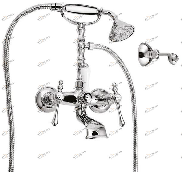 Rubinetteria Giulini Настенный смеситель для ванны на 2 отверстия с ручным душем Londra 7201