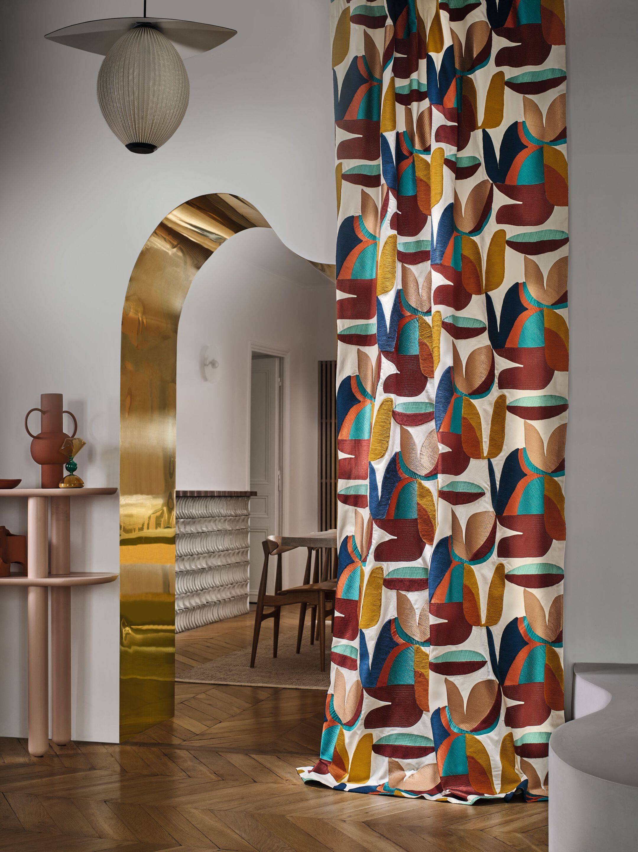 Хлопчатобумажная ткань с графическим рисунком Casamance флирт ARCH-00037251 - Вид №1