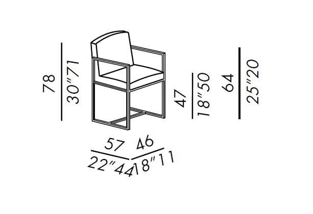 Мягкий тканевый стул с подлокотниками Meridiani Rider ARCH-00006095 - Вид №3