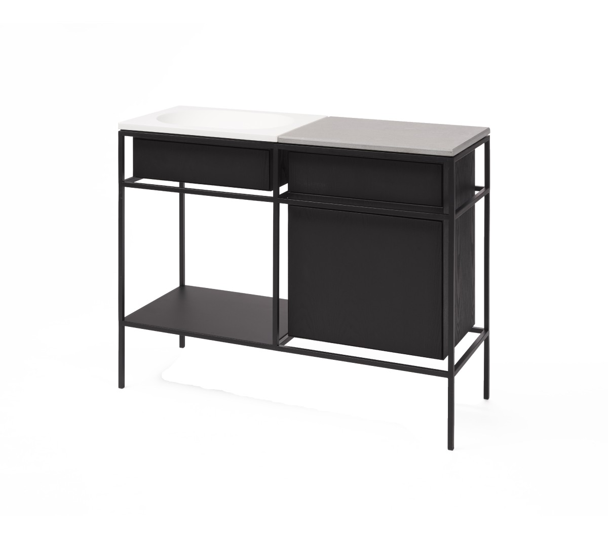 Ex.T Frame Умывальник с решеткой, ящиком, подносом и мраморной тарелкой comp-comp-gl2c