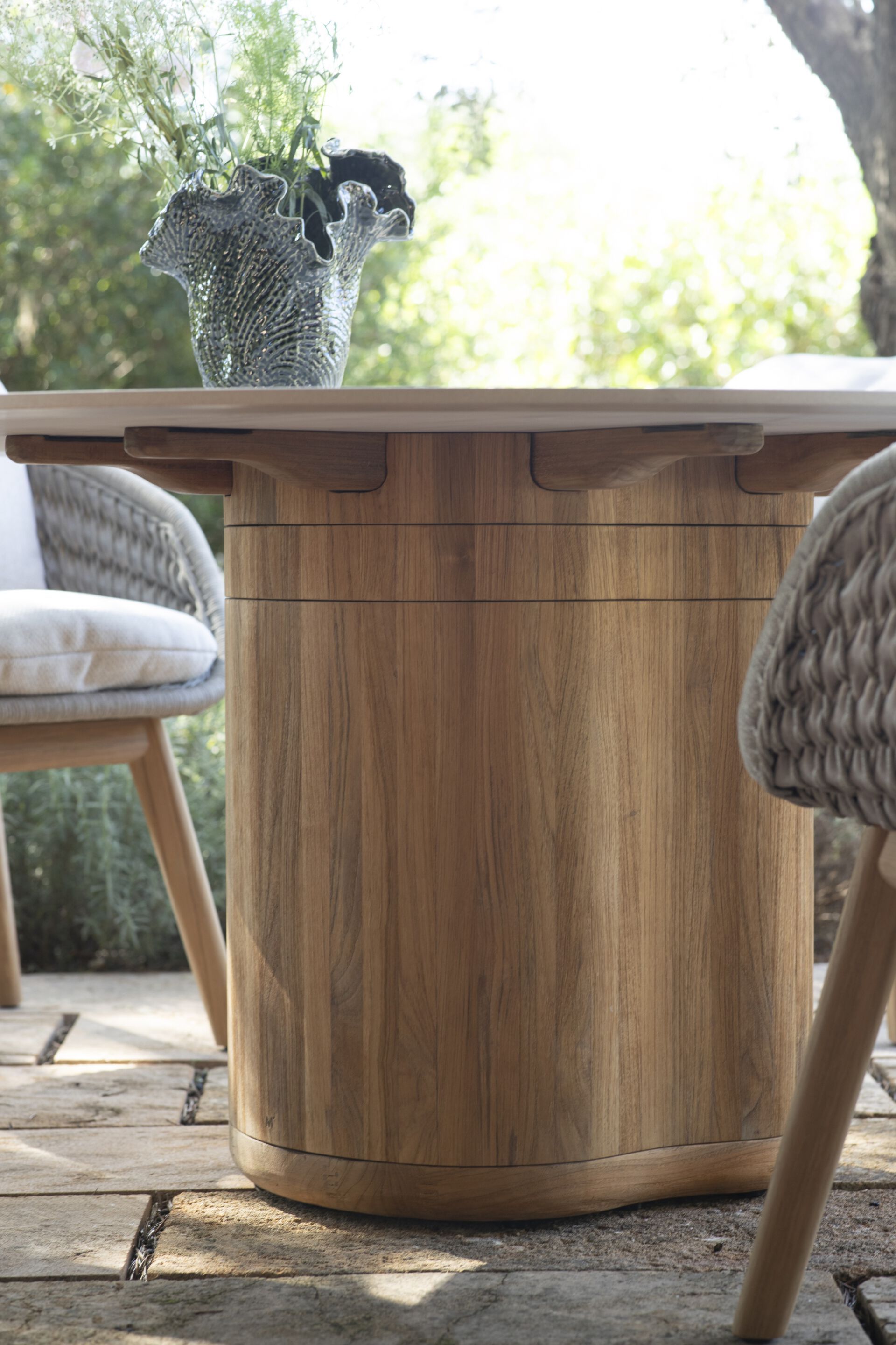 Круглый керамический обеденный стол с колесами MANUTTI Ogado ARCH-00019366 - Вид №5