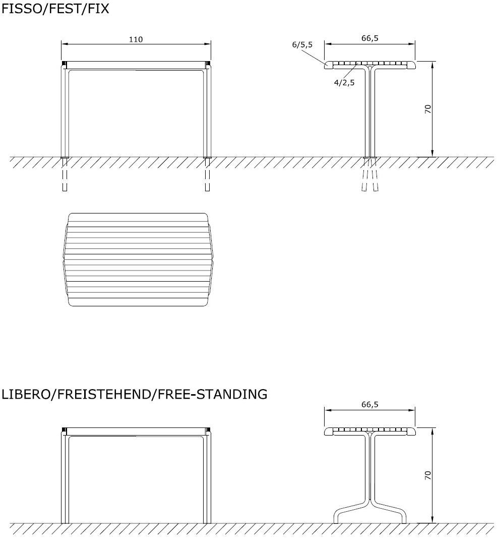 Euroform W Прямоугольный деревянный стол для общественных мест Contour 324t, 326t - Вид №2