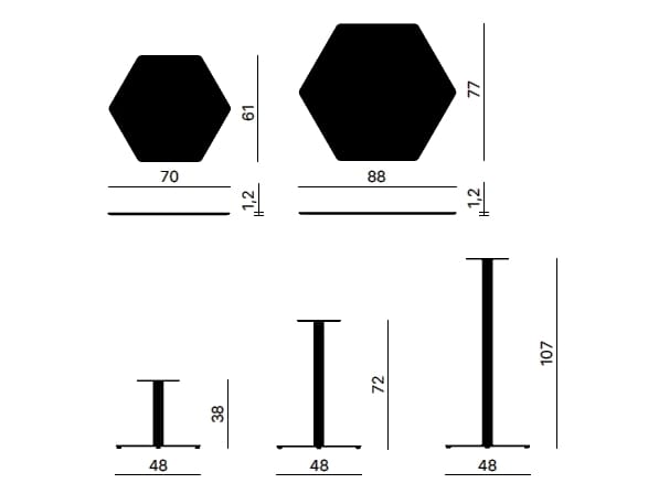 Деревянный шестиугольный стол Kastel Kyu ARCH-00133613 - Вид №2