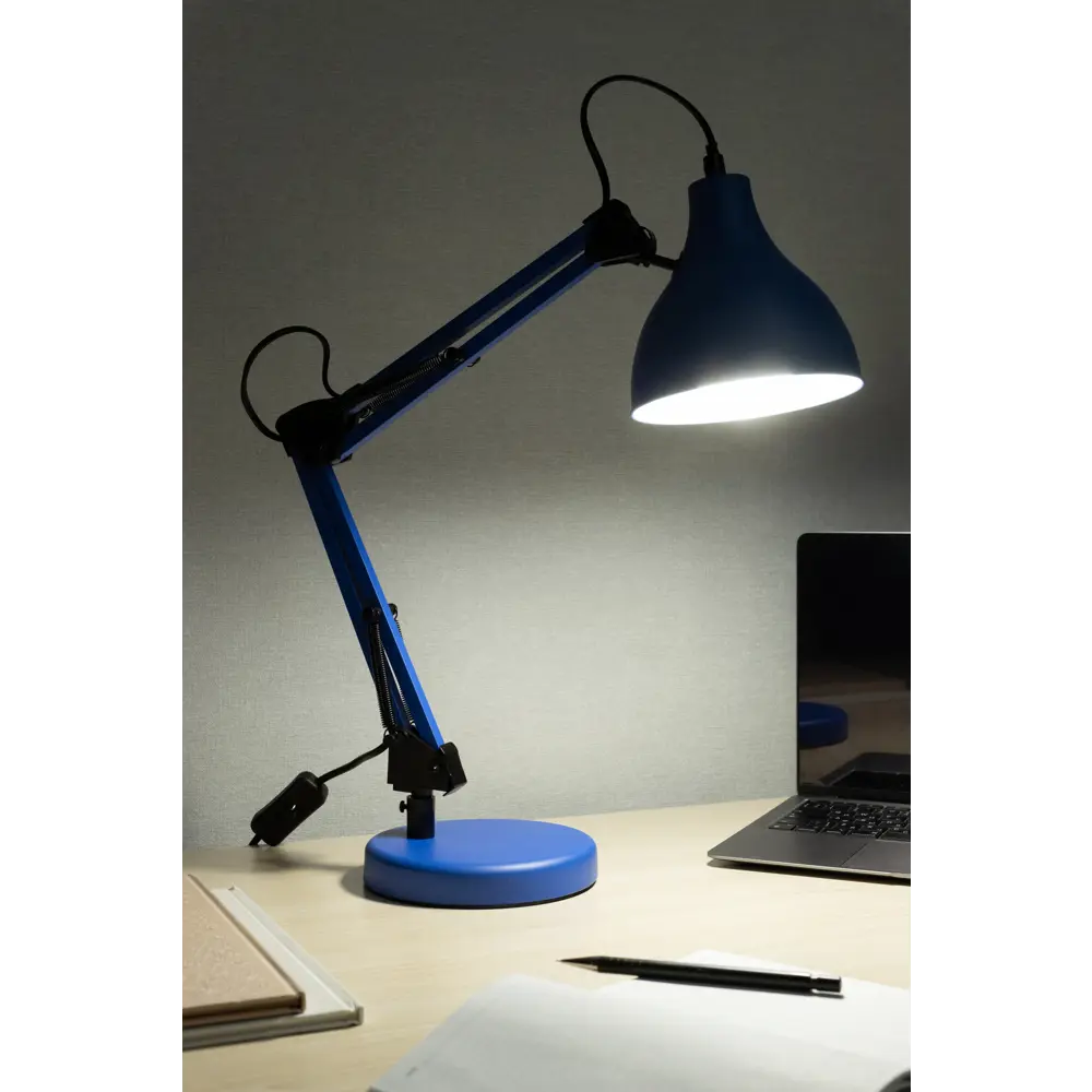 Настольная лампа Inspire Ennis с гибкой арматурой в голубом цвете 82551259 STLM-0029689