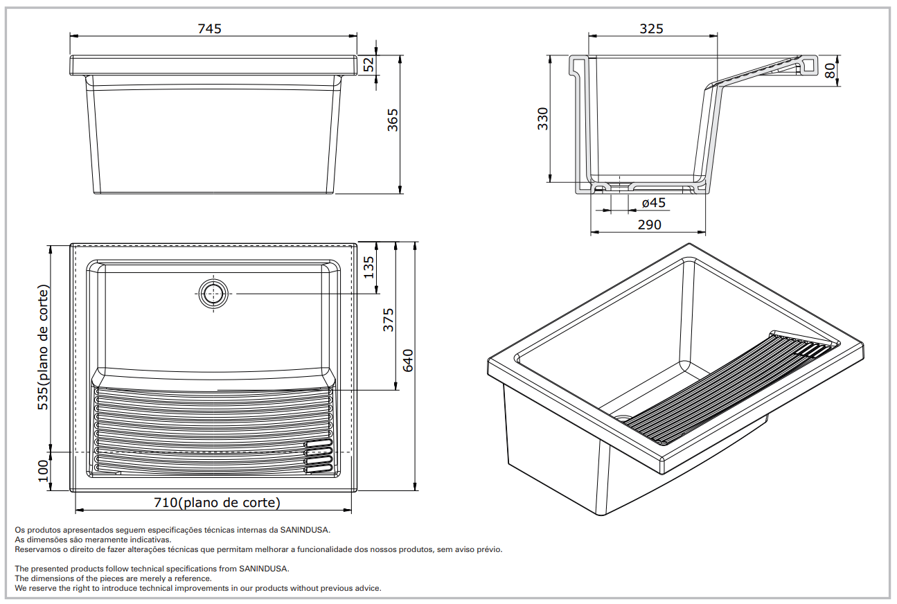 108630004 Подвесная раковина настенная прямоугольная Sanindusa Riba белая - Вид №2