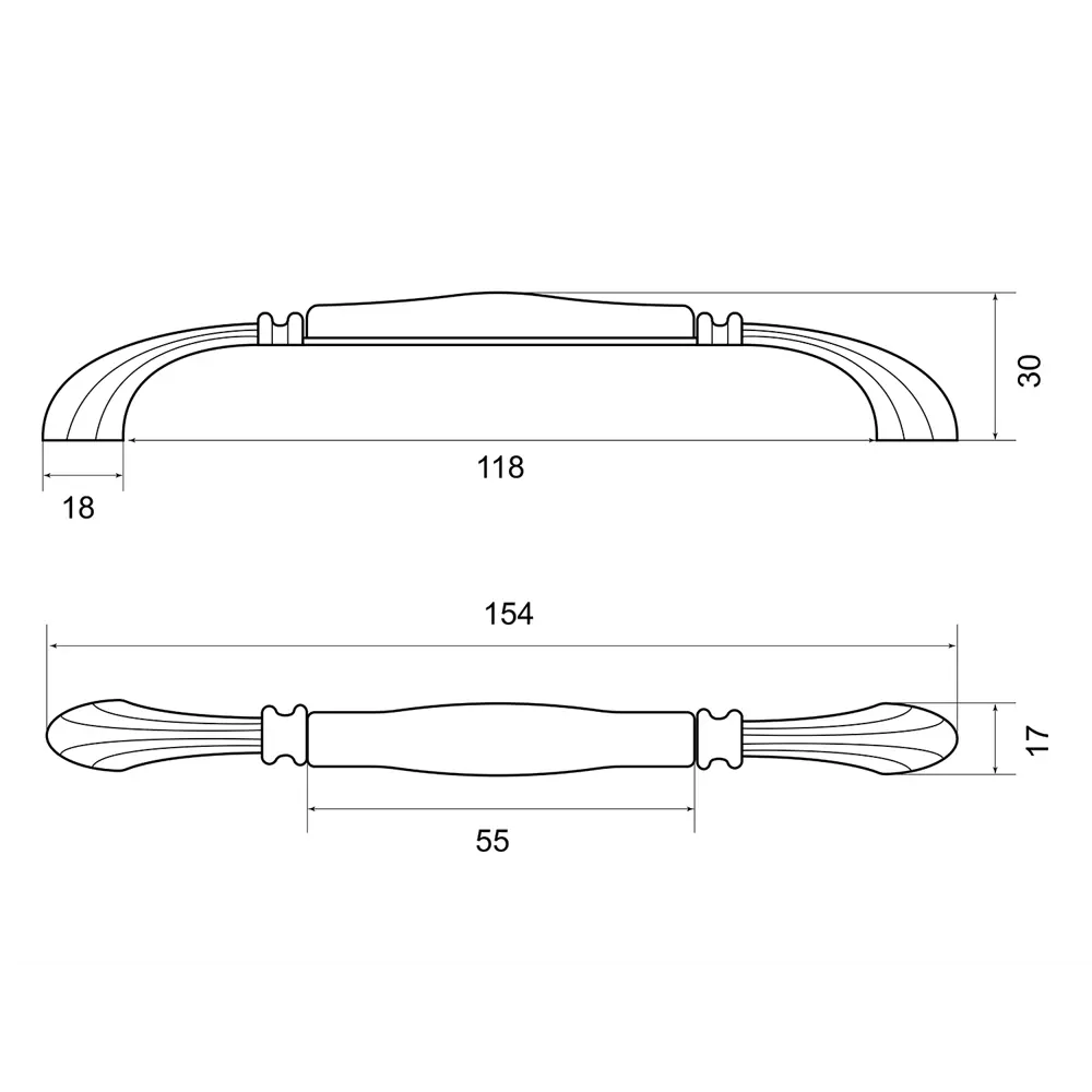 86899572 Ручка-скоба мебельная Dispo ЦАМ 128 мм цвет старое серебро STLM-1012454 PALLADIUM  - Вид №2