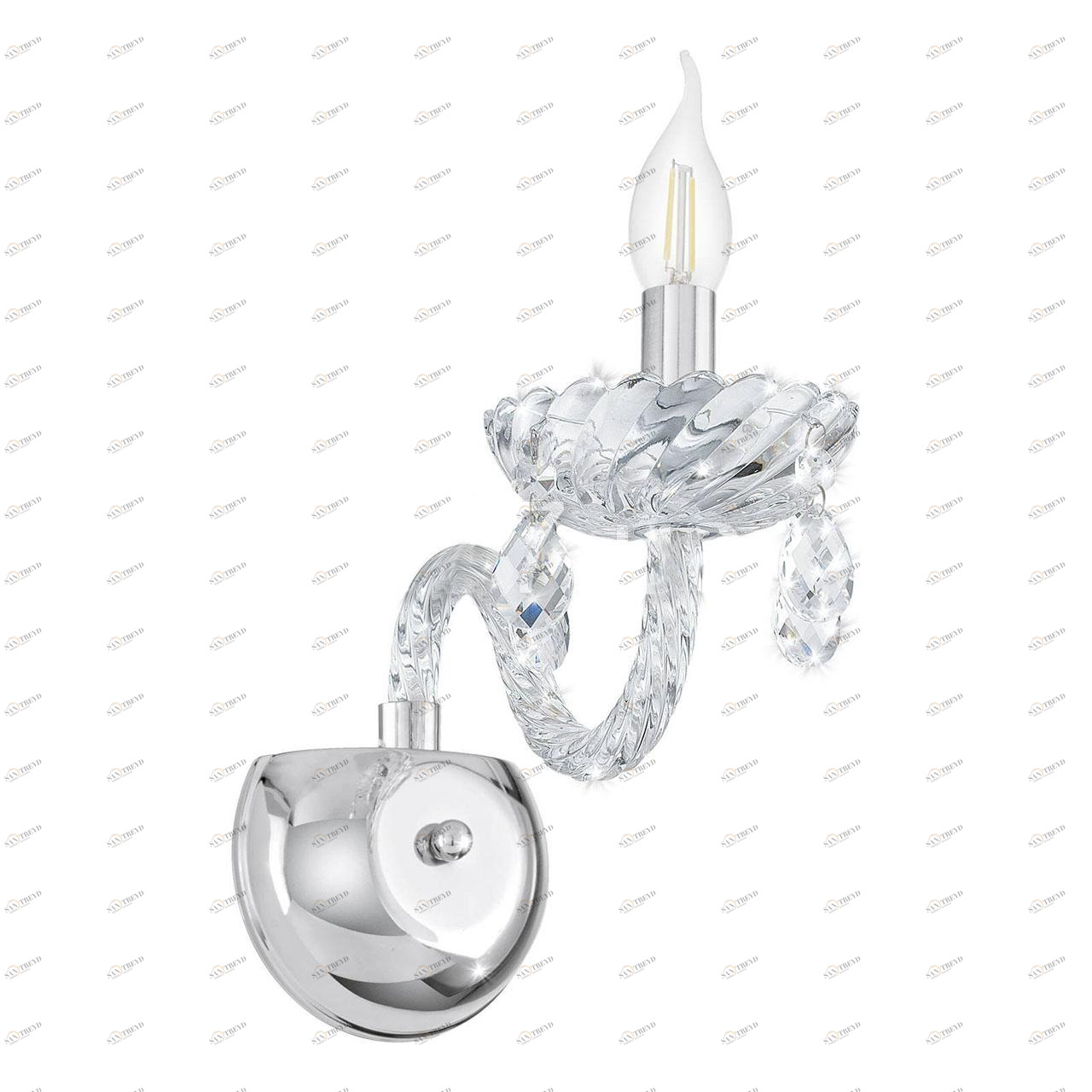 Бра Eglo Basilano 1 39104 EGLO СВЕЧА 109738 Прозрачный;хром 