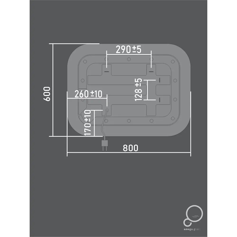 Зеркало для ванной Omega Glass Океан SD56 с подсветкой 80x60 см прямоугольное STLM-2152513 - Вид №13