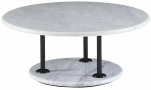 Ligne Roset Низкий круглый мраморный журнальный столик  19960390-19960391