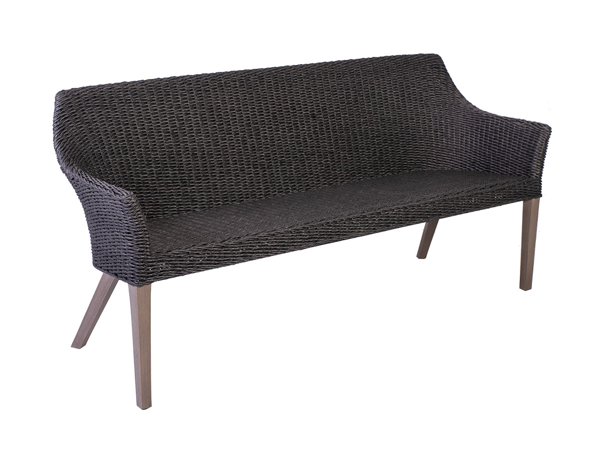 68.00.0379 Тортуга Скамья Twist черная / серый камень 3-х местная Mbm Tortuga