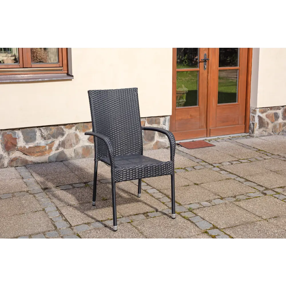 Стул Парис GS013 62x55x94 см искусственный ротанг/сталь черный 86283607 STLM-2077561 Santreyd  - Вид №7