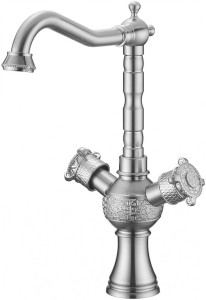 Смеситель ZorG Antic A 3004K-SL для кухонной мойки, серебро