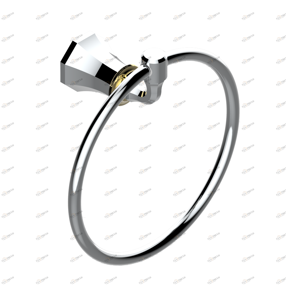 A55-504N Полотенцедержатель-кольцо-Ø 180 мм одинарное Thg-paris Art Déco с рукоятками Хром/золото A55-504N CAT.A