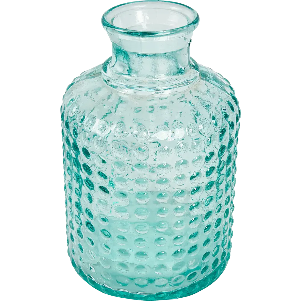 Ваза декоративная из переработанного стекла цвет голубой 20 см 185491 Atmosphera STLM-2005196 - Вид №1