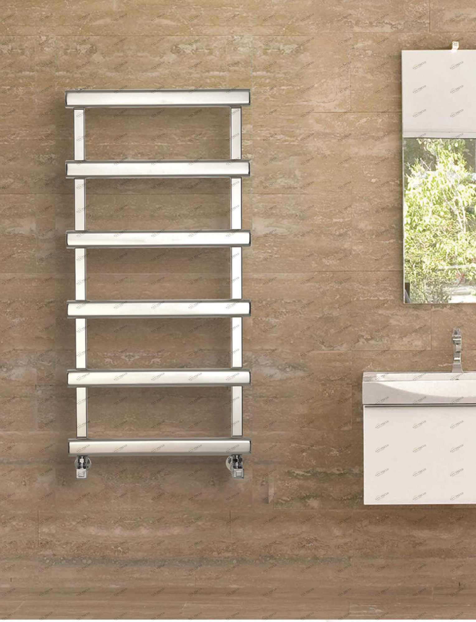 Полотенцесушитель Hammam OLYMPOS Stainless steel  комбинированный; электрический или водяной Сталь 