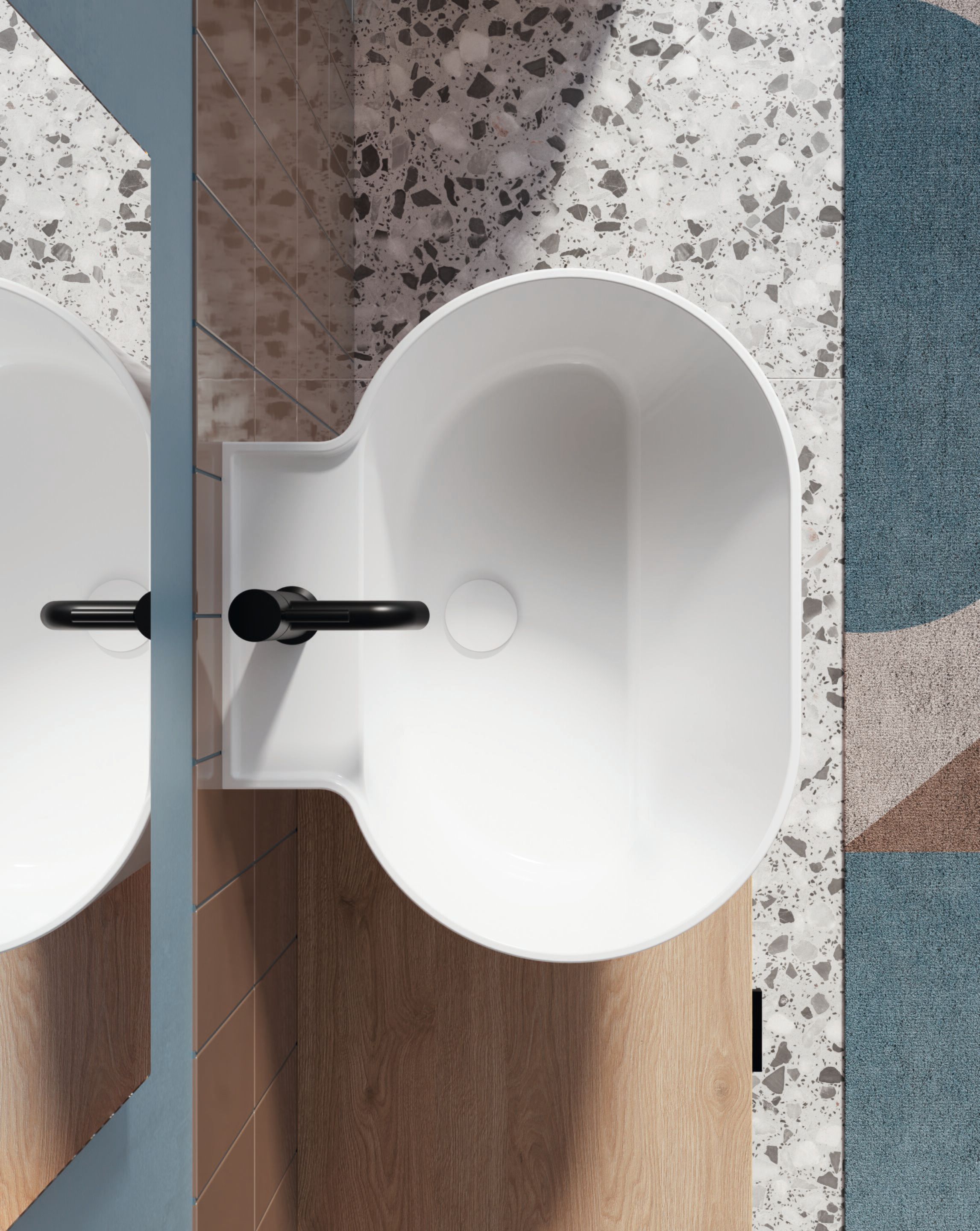 Керамическая столешница/подвесной овальный умывальник COLAVENE Tino&amp ARCH-00029716 - Вид №7