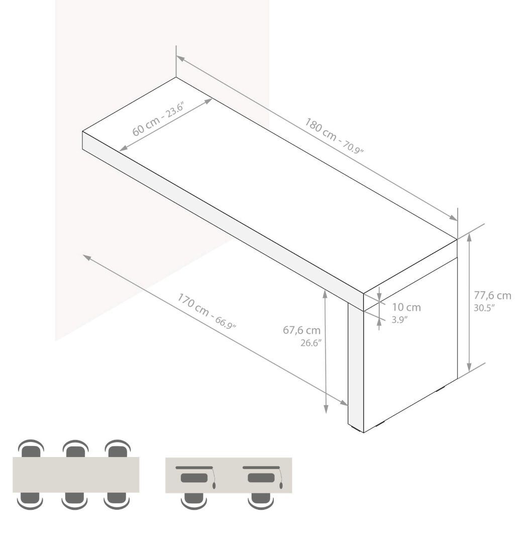 Прямоугольный настенный стол в меламине Mobili Fiver Evolution ARCH-00134577 - Вид №33