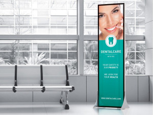 Двухсторонняя яркая напольная стойка