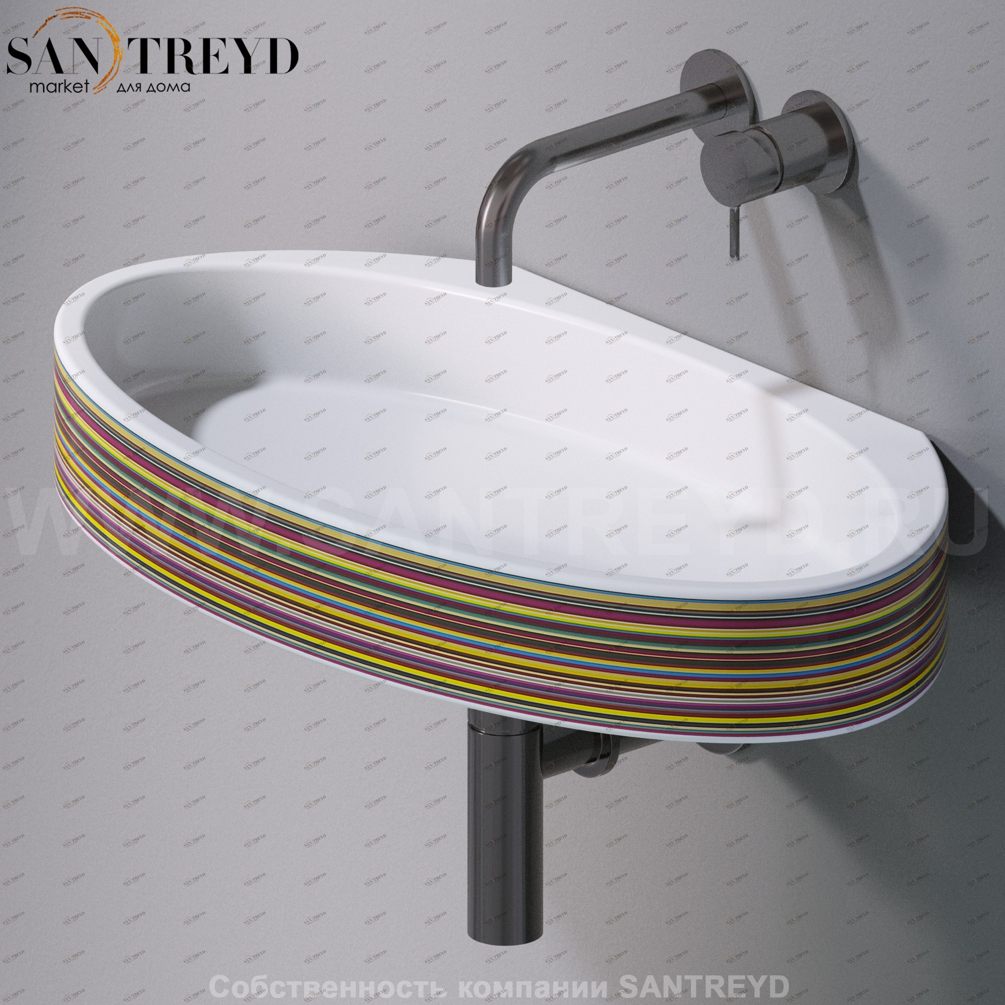 L015T1RPV4.430 Подвесная раковина настенная овальная A. e T. Italia P35 белая AeT ITALIA