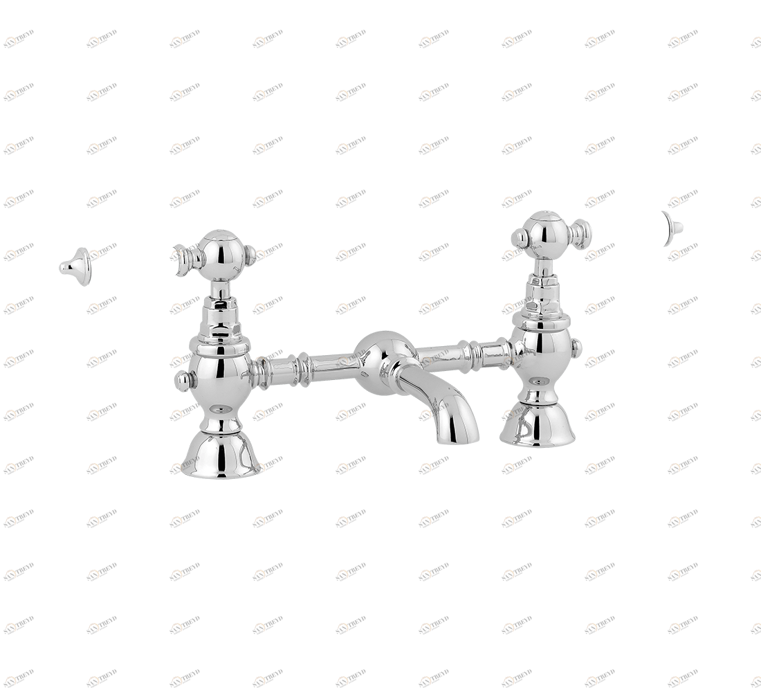 Gentry Home Смеситель для раковины мостик на 2 отверстия 200мм Berkeley Хром GH100807 