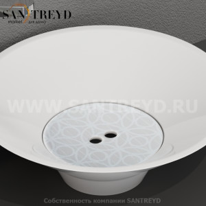 486074 Накладка на слив из керамики декор цвет Бургундское вино Kerasan Deco Италия