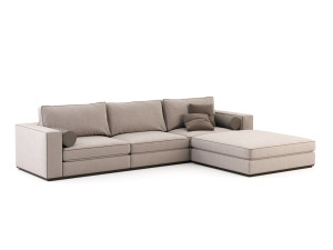 Бархатный диван с полуостровом