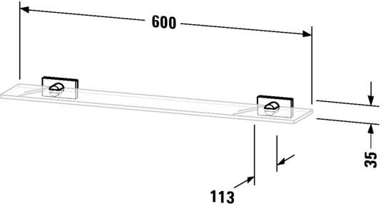 Duravit Стеклянная полка для ванной Karree 009950 - Вид №1
