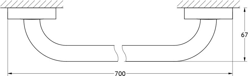LUX 033 Штанга для полотенца 70 cm FBS Luxia - Вид №1