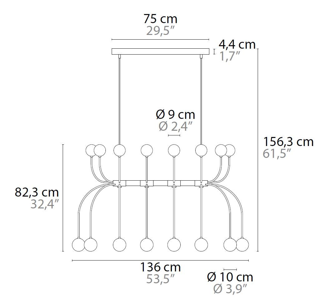 Пескоструйная стеклянная светодиодная люстра ILFARI Penélope ARCH-00083513 - Вид №3