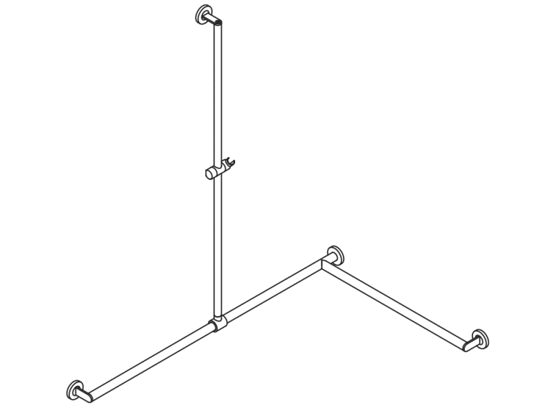 900.35.33240 Поручень для душа с выдвижным держателем для душа HEWI Greifen  - Вид №2