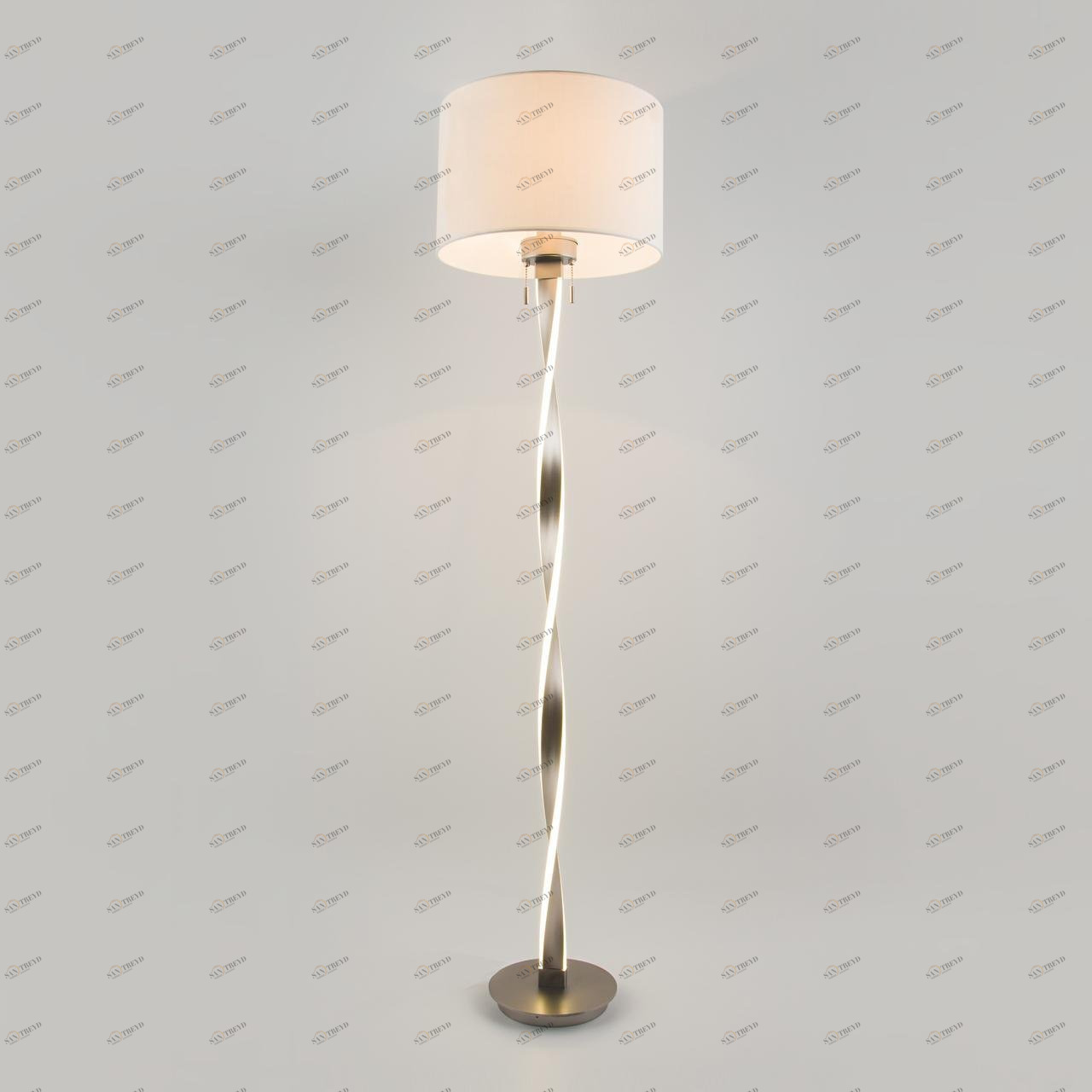 Торшер с абажуром 160х40 см никель с белым Titan 992 BOGATES TITAN 00-3889474 Белый;хром