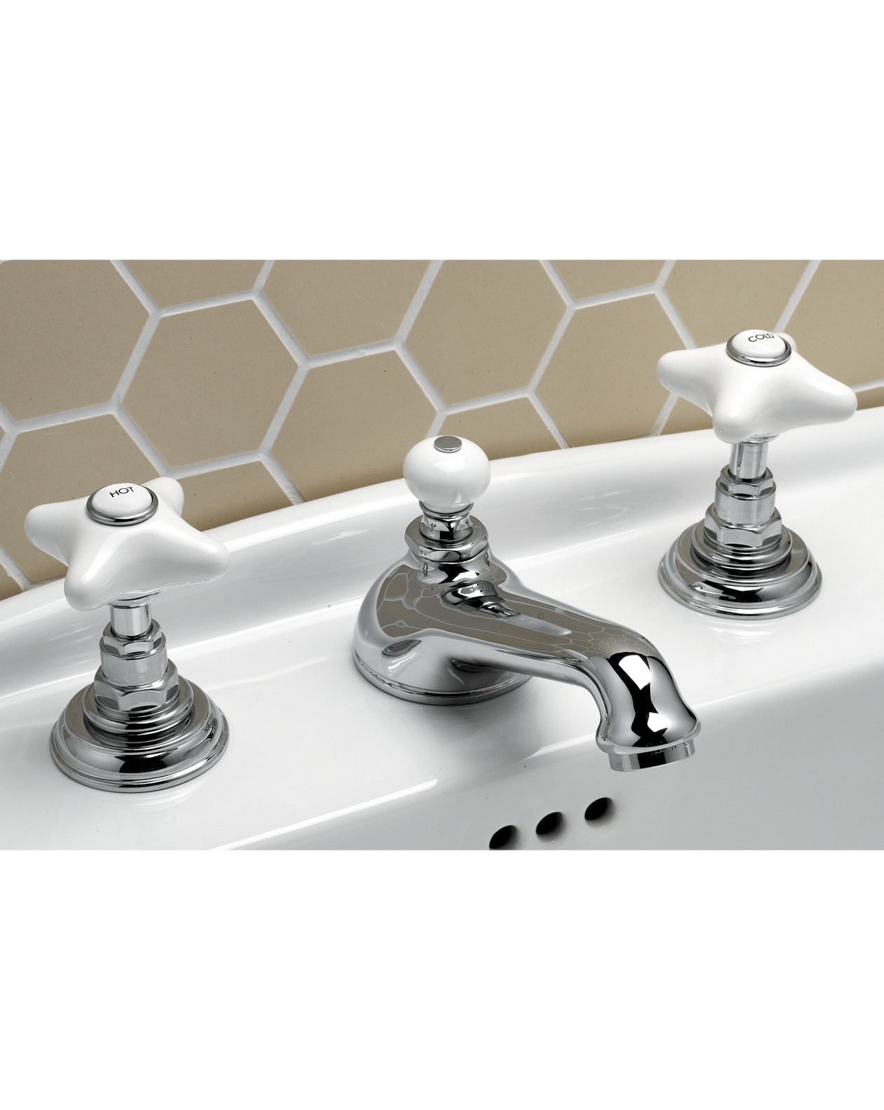 UTWR700 Кран для раковины White Rose на 3 отверстия Devon&Devon  - Вид №1