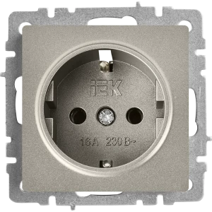 Розетка IEK Brite с заземлением в стальном исполнении 87761608