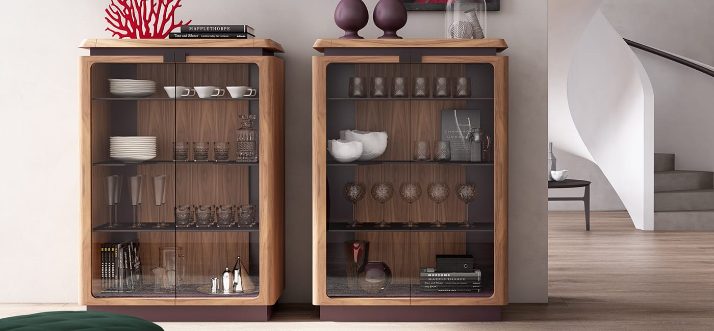 Витрина из грецкого ореха со встроенным освещением Natuzzi Italia Phantom ARCH-00060326 - Вид №2