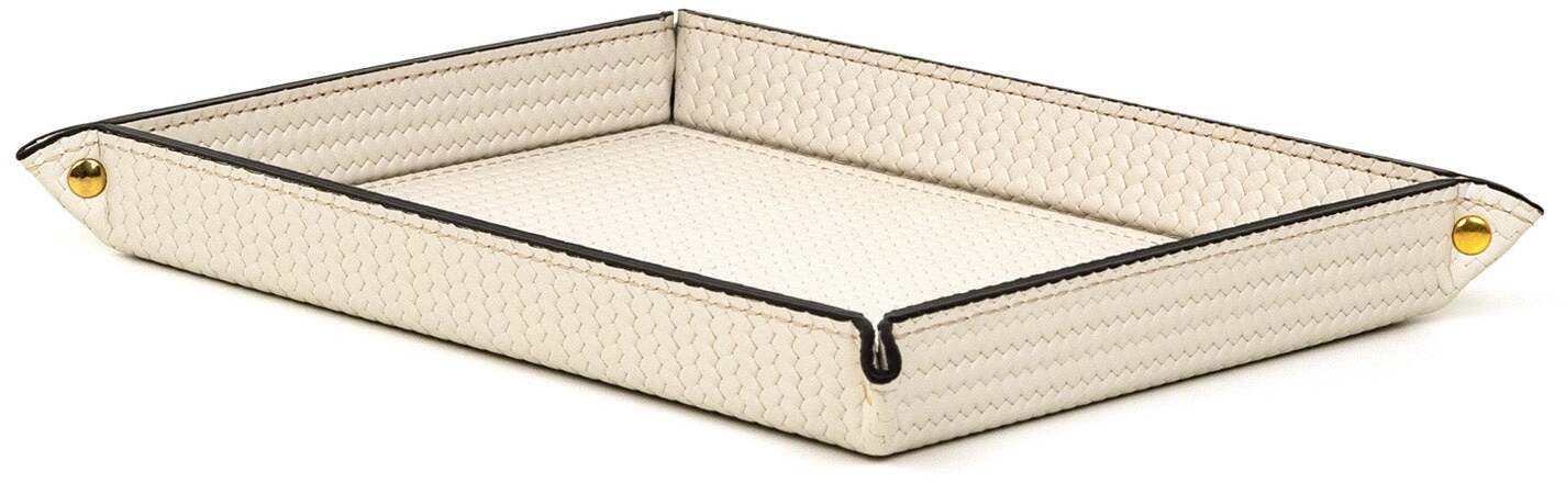 Жесткий прямоугольный поднос для мелочей - 20X25XH2,5 см / зернистая кожа_верблюжья